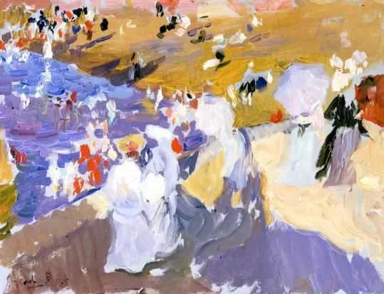 The Beach, Biarritz (Ladies Walking)