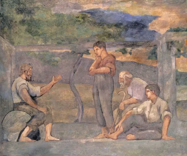 El orador (Mural de la casa del Barón de Rialp)