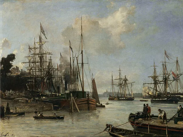 A View of the Harbour, Rotterdam, Johan Barthold Jongkind