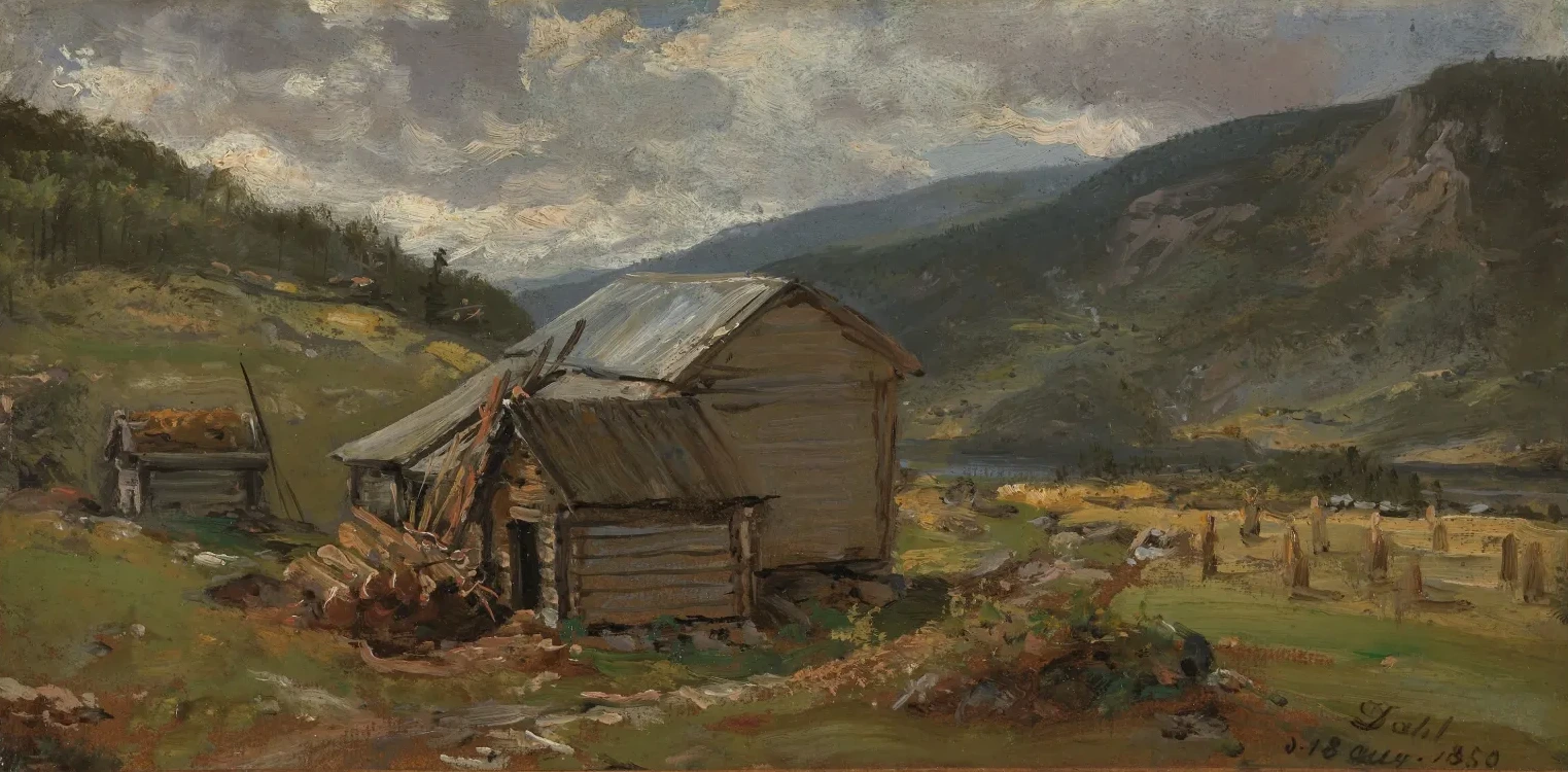 El patio de la granja, Hjelle en Valdres, Johan Christian Dahl