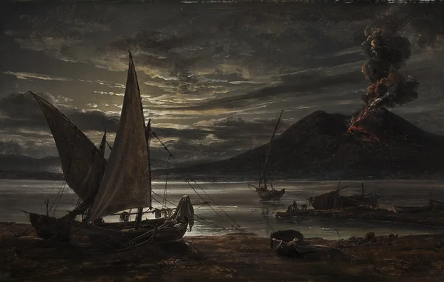 El Vesubio en erupción. Luz de luna, Johan Christian Dahl