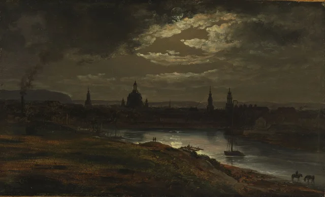 Dresden by Moonlight, Johan Christian Dahl