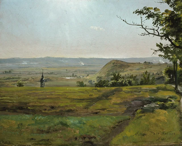 Campos verdes cerca de Meissen, estudio
