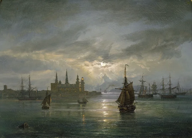 Kronborg Castle in Moonlight, Johan Christian Dahl
