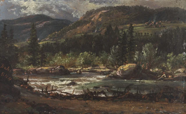 Paisaje en Bruflat, en el Valdres, Noruega, Johan Christian Dahl