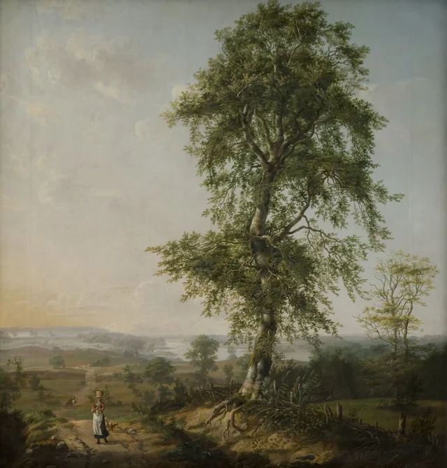 Paisaje con un gran árbol