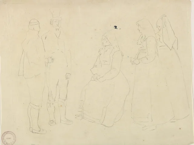 テレマルクの衣装習作の輪郭