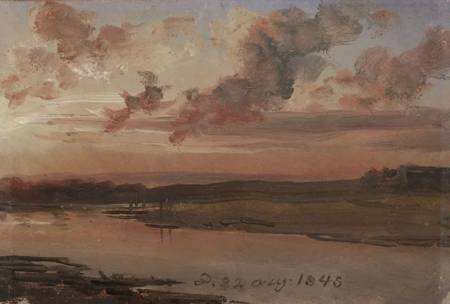 El Elba a la luz del atardecer, Johan Christian Dahl
