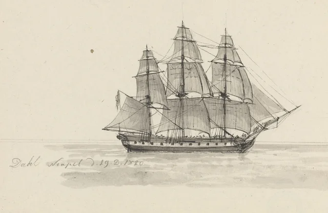 Velero en la bahía de Nápoles