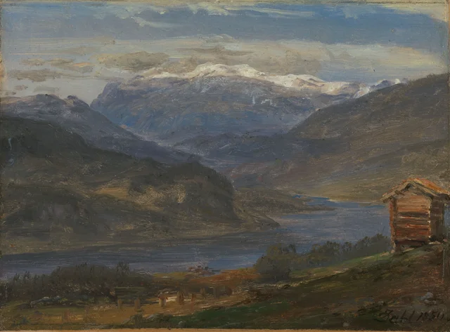 View of Hjelle in Valdres, Johan Christian Dahl