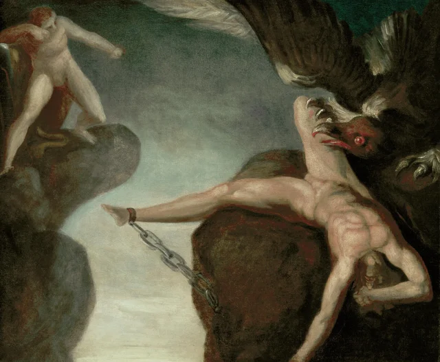 Heracles matando al águila de Prometeo, Johann Heinrich Füssli