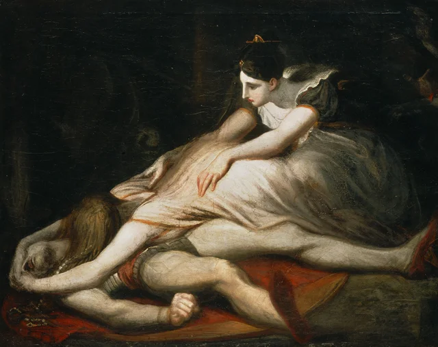 Kriemhild Throws Herself over Dead Siegfried, Johann Heinrich Füssli
