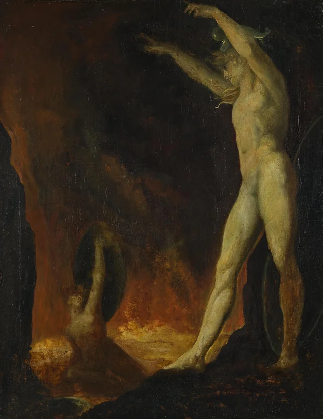 Satán llamando a sus legiones sobre el lago de fuego, Johann Heinrich Füssli
