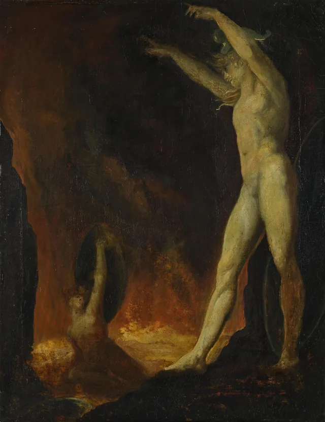 Satã chamando suas legiões acima do lago de fogo, Johann Heinrich Füssli