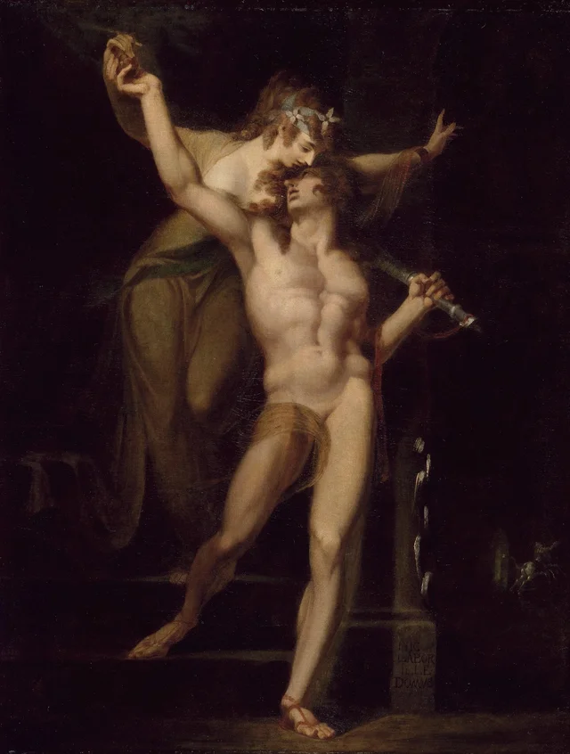 Teseo recibiendo el hilo de manos de Ariadna, Johann Heinrich Füssli