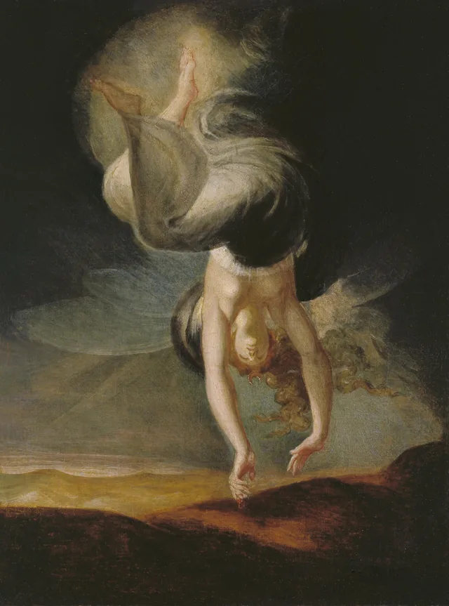 Titânia encontra o anel mágico na margem, Johann Heinrich Füssli