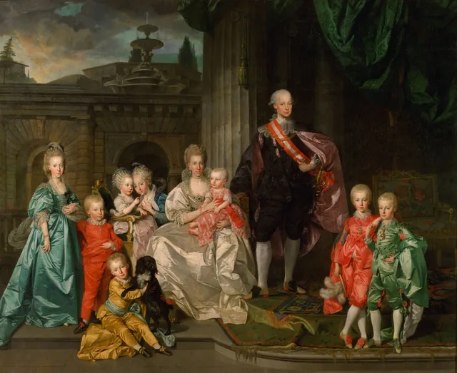 Grand Duke Pietro Leopoldo of Tuscany with His Family in the Courtyard of the Palazzo Pitti, Florence