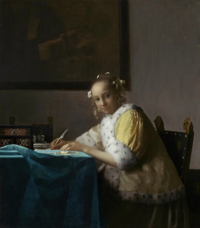 Uma dama escrevendo, Johannes Vermeer