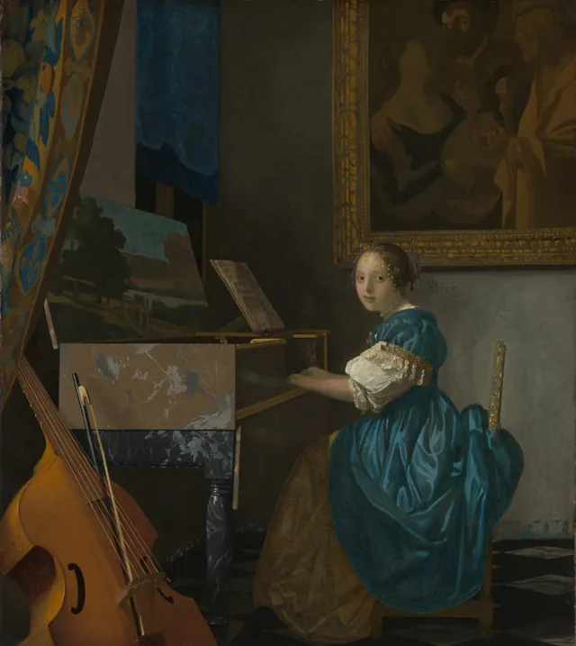 Jovem sentada ao virginal, Johannes Vermeer