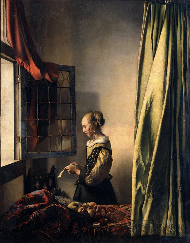 Muchacha leyendo una carta ante una ventana abierta, Johannes Vermeer