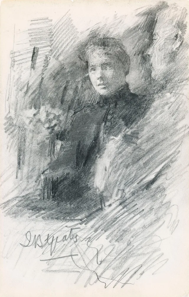 Uma dama e um senhor conversando, John Butler Yeats