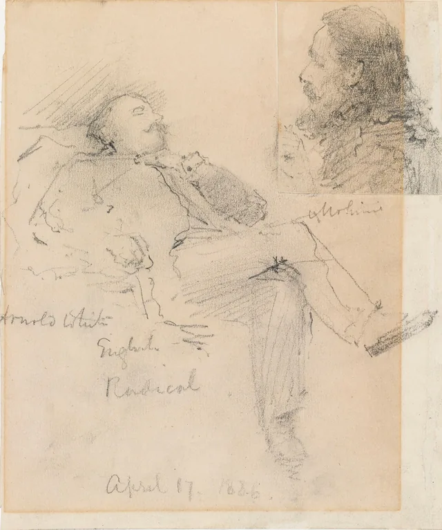 Membros do Contemporary Club, 1886: Arnold White, radical inglês, e Mohini Chatterji