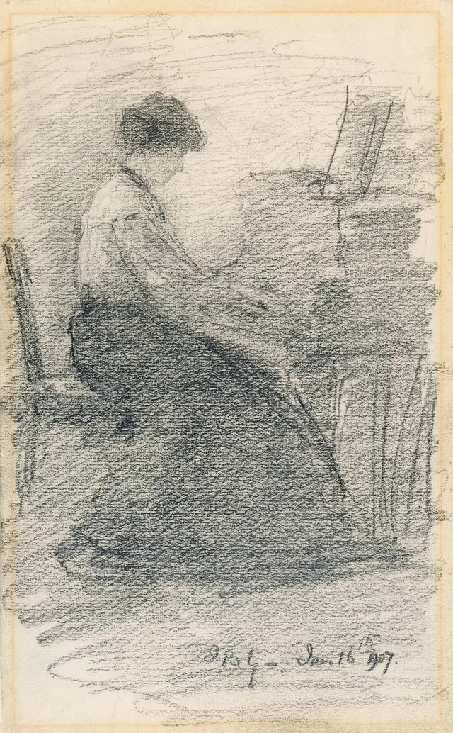 Mrs. Best ao piano, John Butler Yeats