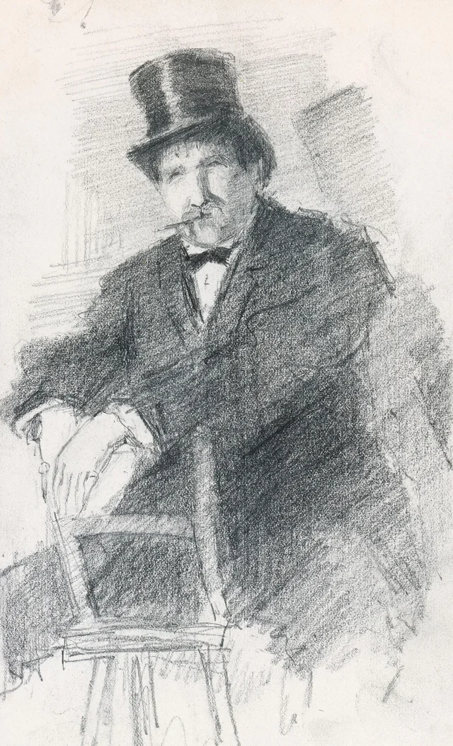 Portrait d'un gentleman fumant un cigare ; homme coiffé d'un béret écossais (au verso), John Butler Yeats
