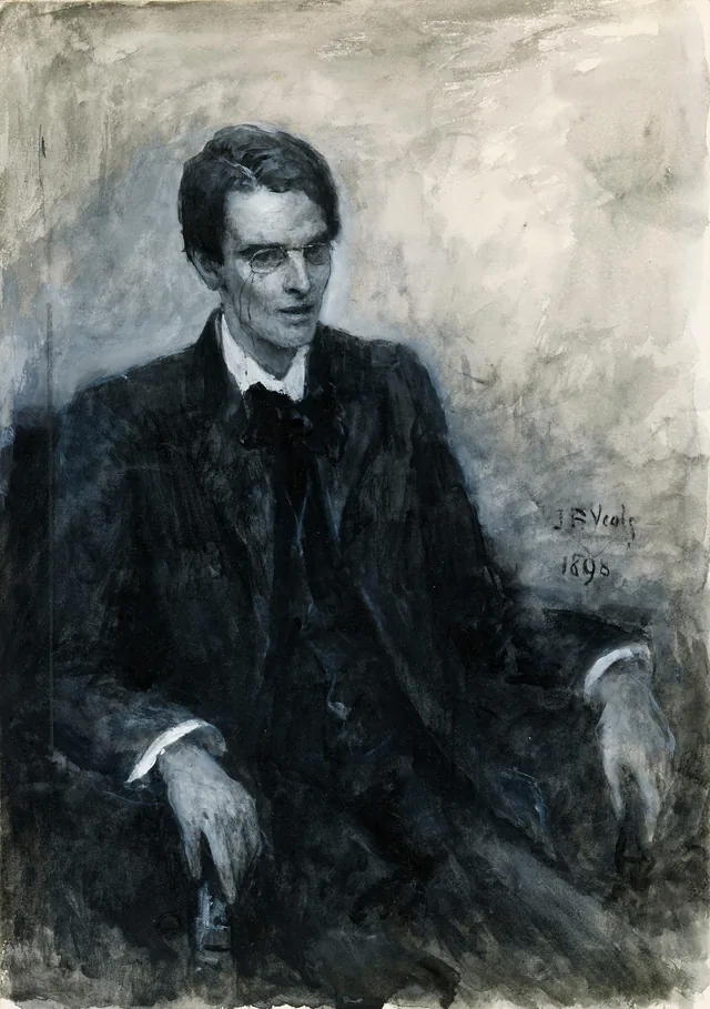 William Butler Yeats (1865-1939), poeta, dramaturgo e filho do artista, John Butler Yeats