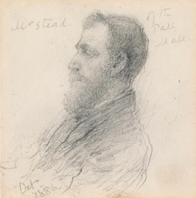 William Thomas Stead (1849-1912), no Pall Mall Club, Londres