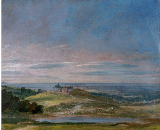 Bâtiments sur un terrain en pente près de Hampstead, John Constable