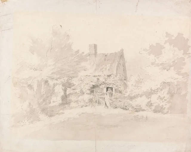 Chaumière parmi les arbres