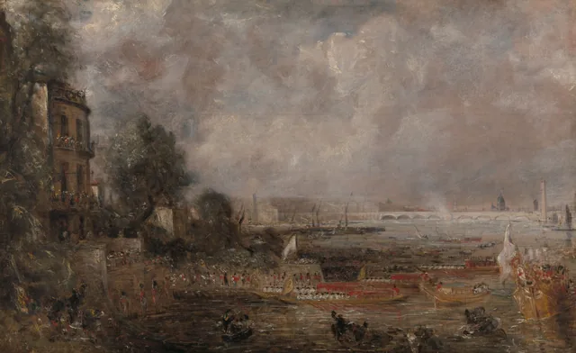 Half-size Sketch for The Opening of Waterloo Bridge (“Whitehall Stairs, June 18, 1817”), John Constable