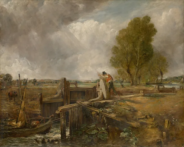 Étude d'un bateau passant une écluse, John Constable