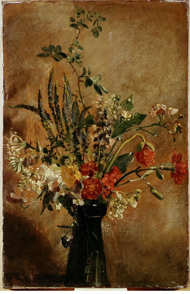 Étude de fleurs dans un vase à jacinthes