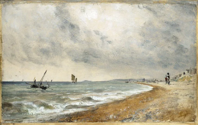 La plage de Hove, avec bateaux de pêche, John Constable