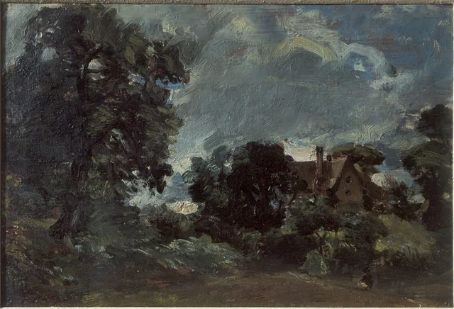 A Cottage and Lane at Langham (sketch for 'The Glebe Farm')