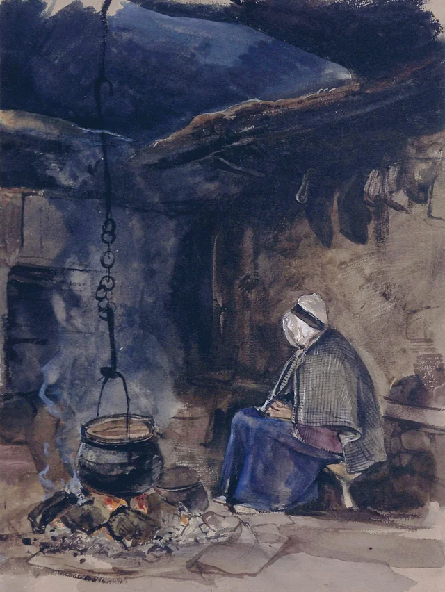 A Cottage Interior: Watching the Pot Boil, John Frederick Lewis