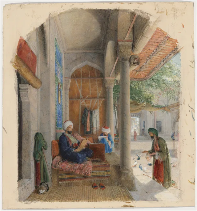 Um faquir à porta de uma mesquita, Constantinopla, John Frederick Lewis