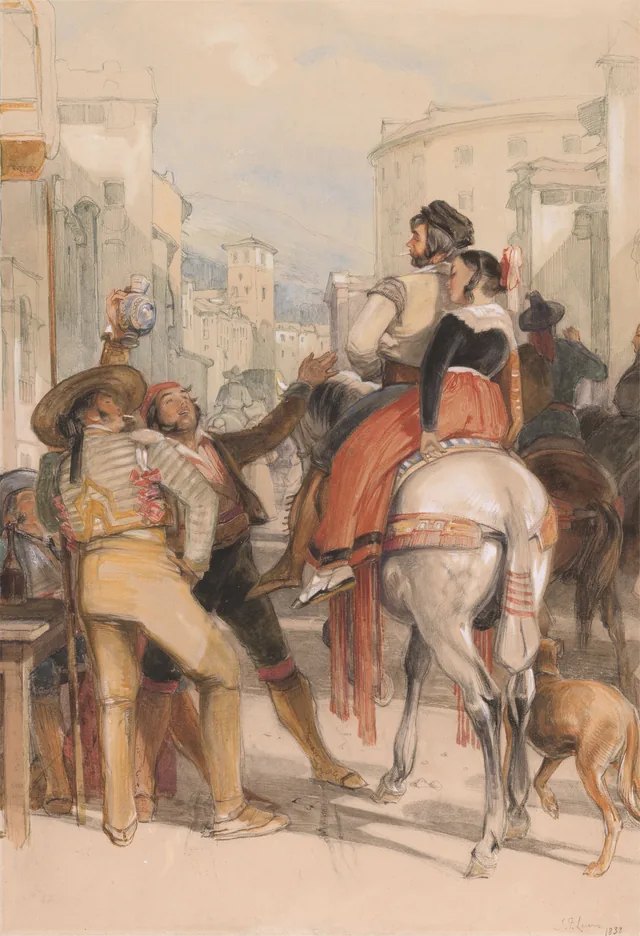 Cena de rua em Granada no dia da tourada