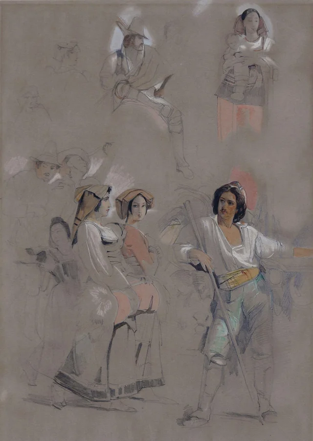 Figuras con traje italiano, John Frederick Lewis