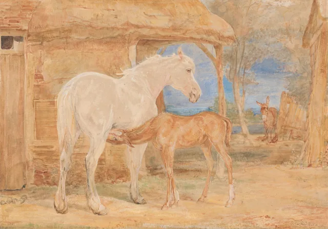 Égua cinza e potro alazão, John Frederick Lewis