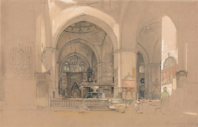 Interior da Grande Mesquita (Ulu Cami), Bursa, Turquia, John Frederick Lewis