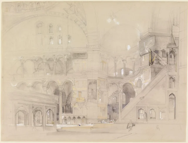 Interior da mesquita de Santa Sofia, Istambul [Interior de Santa Sofia, Constantinopla], John Frederick Lewis