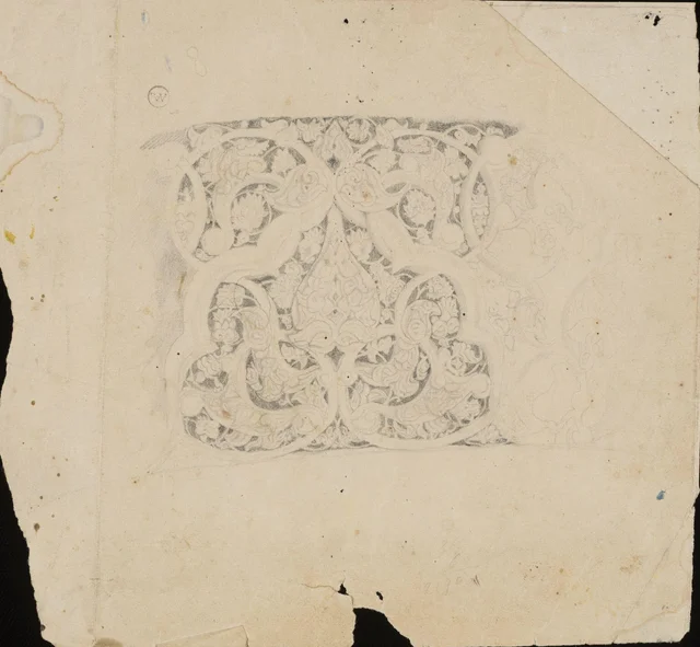 Esboço de um capitel islâmico, provavelmente da Alhambra