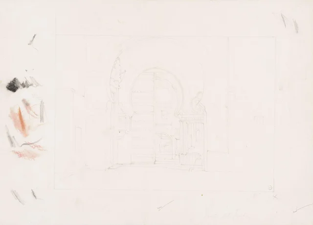 Esboço de uma porta islâmica, a Puerta del Perdón, Mesquita de Córdoba, Espanha