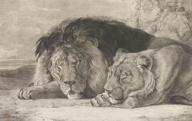 León y leona dormidos, John Frederick Lewis