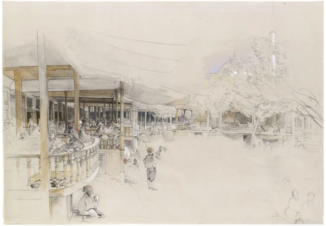 O Esir Hani ou Avrat Pazari, o mercado de escravas perto da mesquita Nuruosmaniye, Istambul, John Frederick Lewis