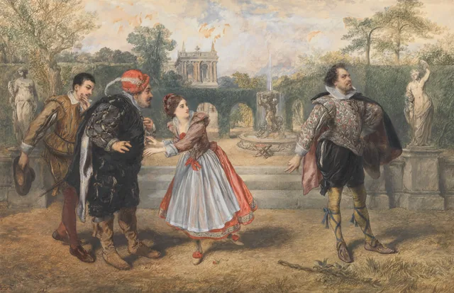 Entre Malvolio, avec ses jarretières croisées…, John Gilbert