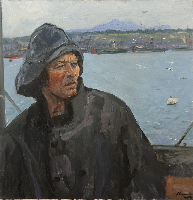 Um marinheiro de convés, patrulha do mar do Norte, 1917, John Lavery
